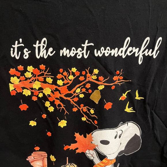 Snoopy It’s the most wonderful time of the year autumn t-shirt black XL - Picture 6 of 8